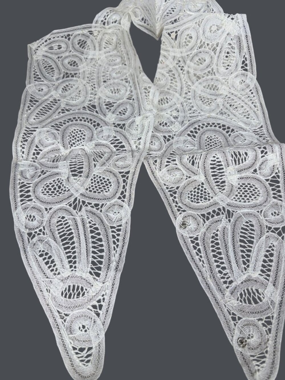 Brussels Belgian Lace Collar Bridal Dress Front Yoke Victorian Cottagecore VTG - Picture 4 of 16